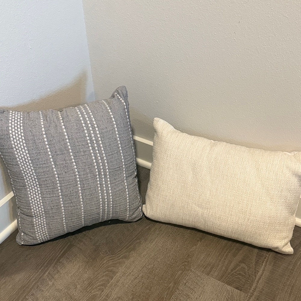 Threshold Gray and Cream Decorative Pillows